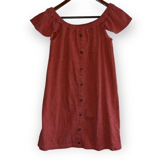 Madewell Dresses & Skirts - Madewell Coral Pink Button Front Cap Sleeve Dress